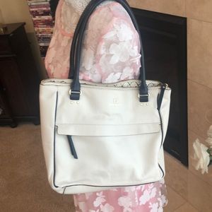 Kate Spade Cream and Navy Blue Purse